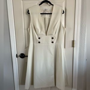 Vintage Paul of California White Mid Length Dress, Sz 18